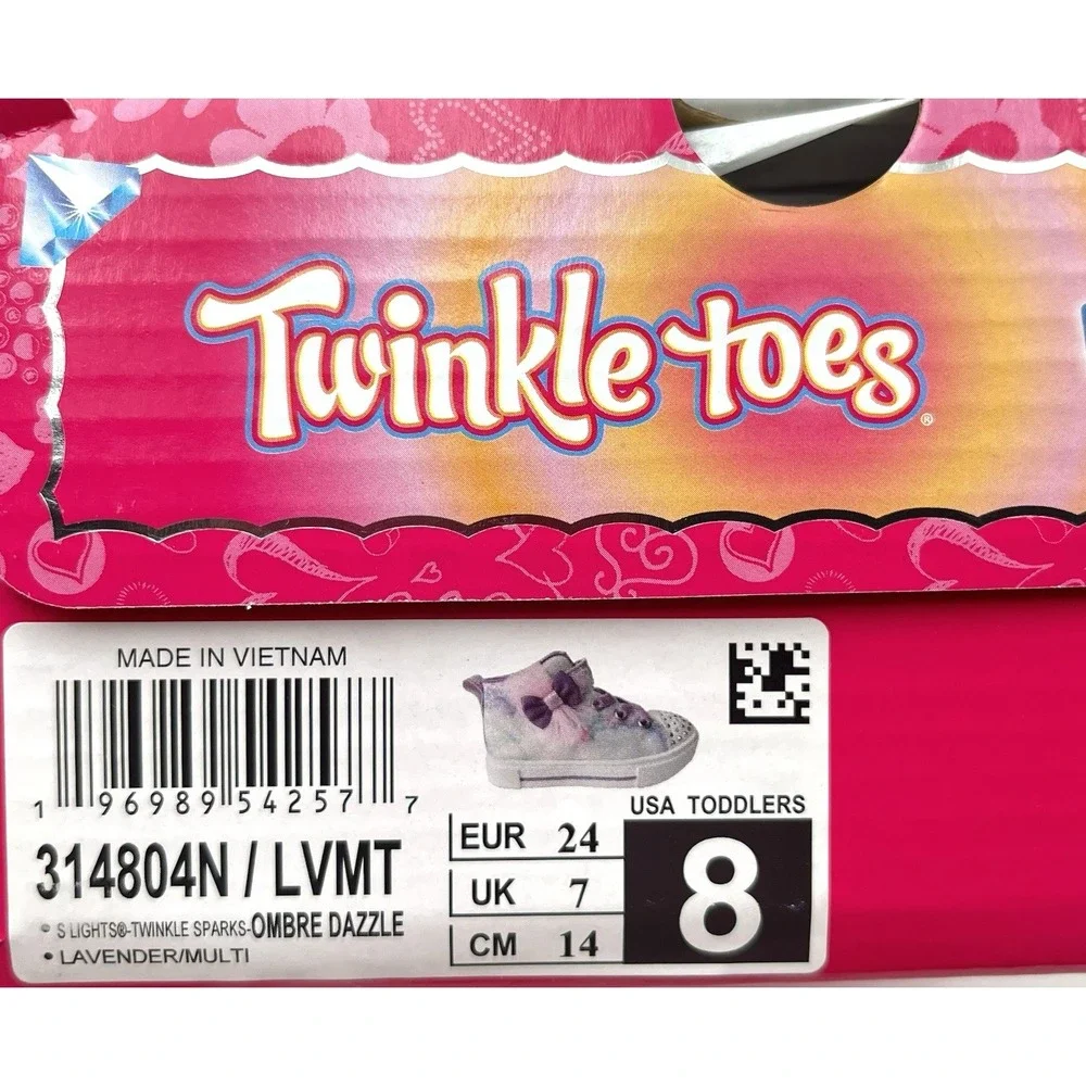 Skechers Twinkle Sparks Toddler Girls Slip-on Shoes Size 8 Lavender Purple Pink